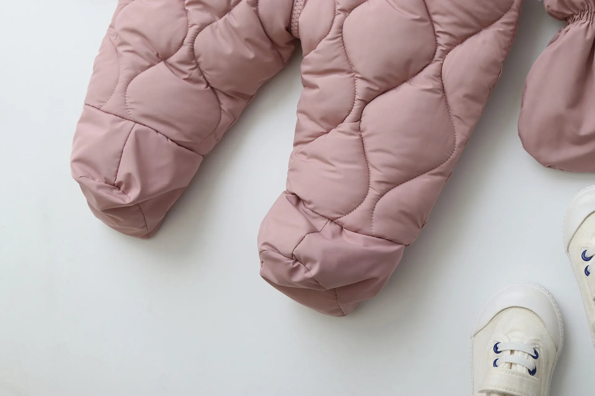 Baby's 2Pcs Winter Warm Clothes Thicken Fleece Rompers Jumpsuits Fur Lining Footie and Vest Snowsuit For Toddlers 0-2Y