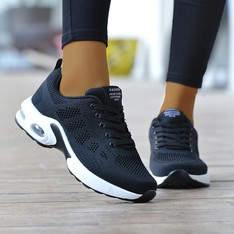 Fashion Women Sneakers Lace Up Women's Sneakers Plus Size Platform Shoes Soft Breathable Zapatillas Mujer Female Footwear