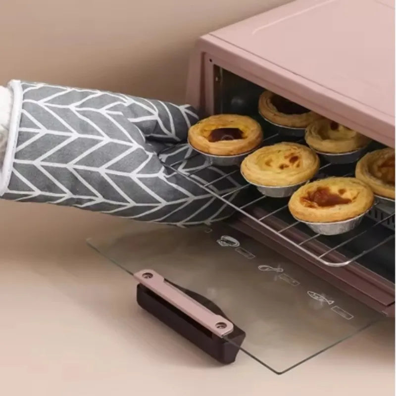 2 stuks warmte-isolerende handschoenen, hittebestendige magnetronhandschoenen en hittebestendige keuken- en ovenwanten voor