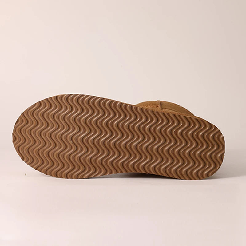 Women's Winter Classic Snow Boots Warm and Comfy Flat Furry Boots Outdoor and Indoor Non-Slip Fluffy Female Cotton Shoes