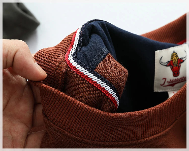 Autumn New American Retro Long Sleeve O-neck Letter Printed Sweatshirts Men's Fashion Washed Old Terry Pullover Casual Sportwear