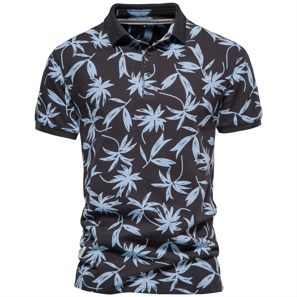 Men's Polo Shirts Cotton Short Sleeve Striped Contrast Colour Polo Shirts for Men Brand High Quality Social Polos Male