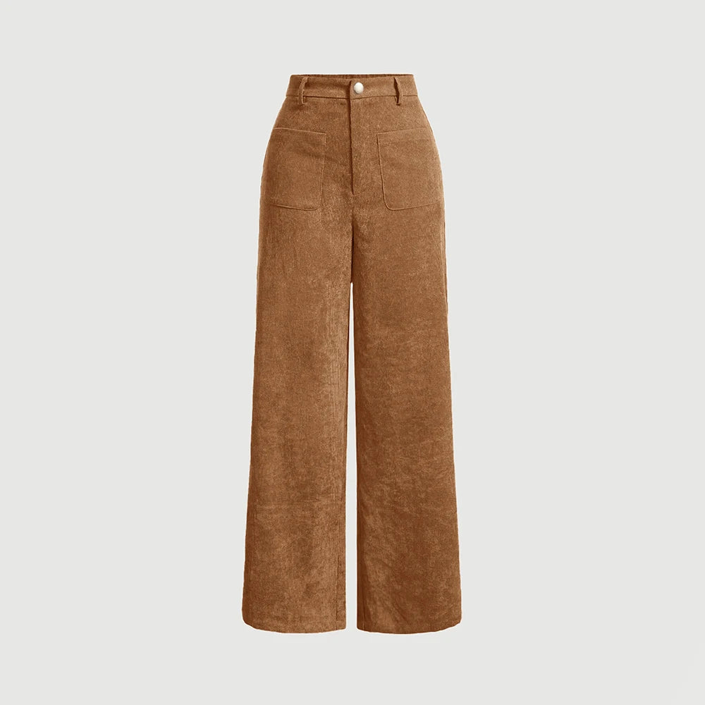 Women's High Waist Casual Pants Retro Vintage Pocket Full Length All Season Multi-Occasion Trousers