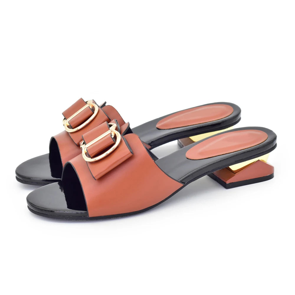 Elegant Italian Women High Quality African Wedding Shoes Lady Summer Autumn Daily Shoes 4cm Rhinestone Ladies Wedding Shoe