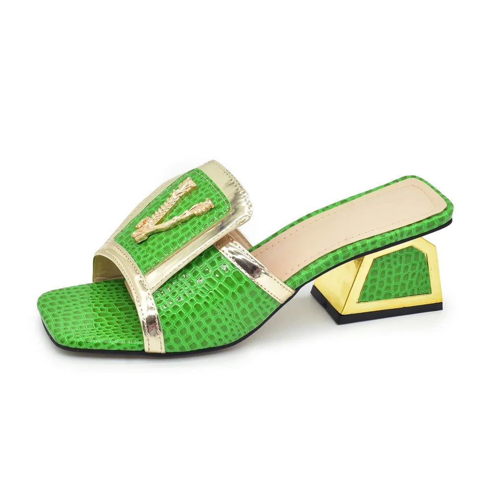 Nigerian Women Open Toe Party Pumps Designer Luxury Shoes and Sandals With High Heels for Wedding