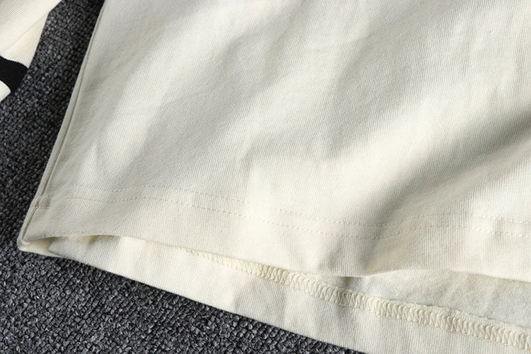 Autumn American Retro Long Sleeve Heavyweight Striped T-shirt Men's Fashion Pure Cotton Washed Prisoner Motorcycle Casual Tops