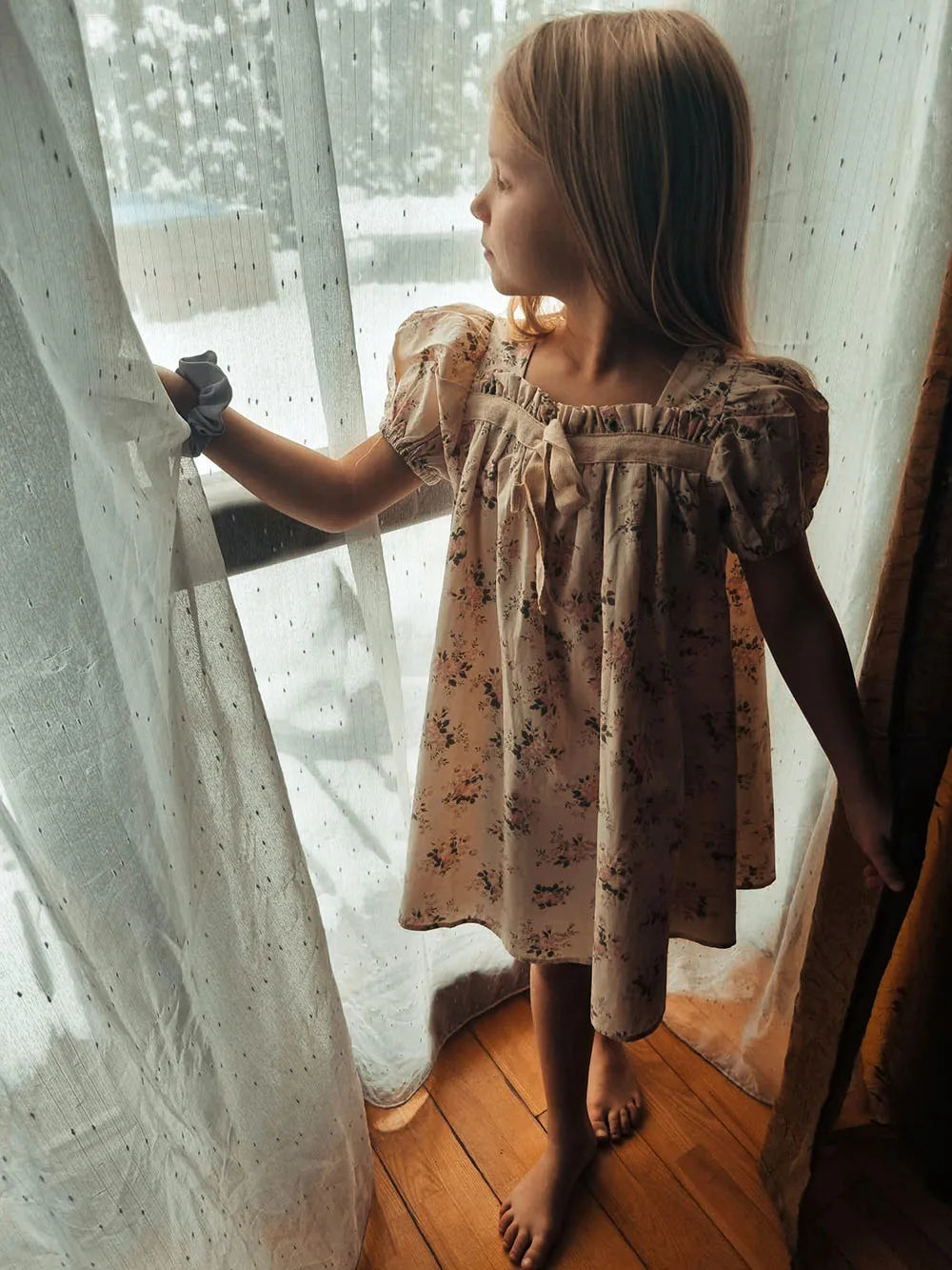 Summer Kids Dress Floral Dress For Girls Short Sleeve A Line Party Dress Girls Clothes 1-6 Years