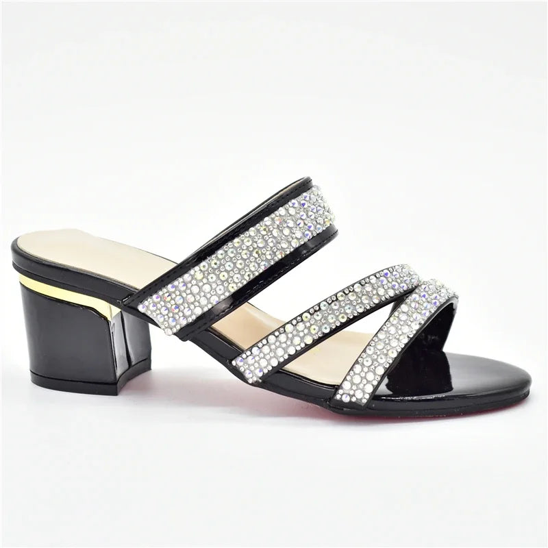 Italian Style Summer Slippers Sweet Style for Royal Wedding Party Sling Backs Sandals Rhinestone Women Wedding Shoes