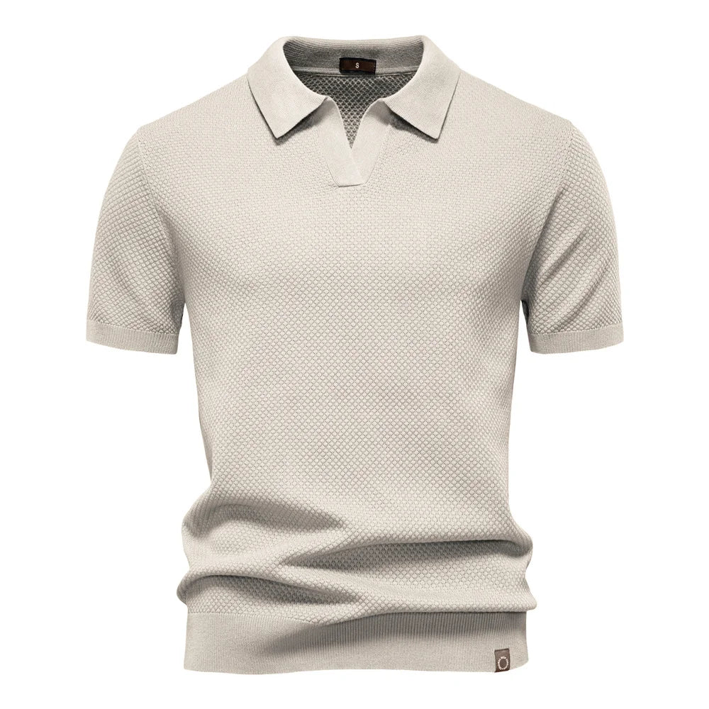 Men's Summer Breathable Polo Shirt Short Sleeve Solid Colour Casual Polo Shirts for Men Lightweight Stretch Polo ﻿