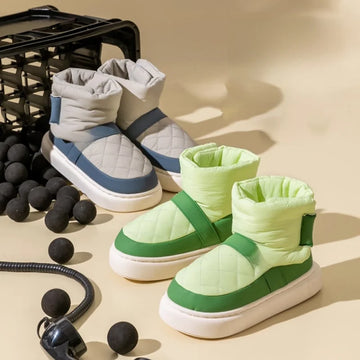 Unisex Snow Boots Ankle Boots PU Leather Winter Shoes Warm Anti-Slip Thick Bottom Shoes For Boys & Girls Size 36-41