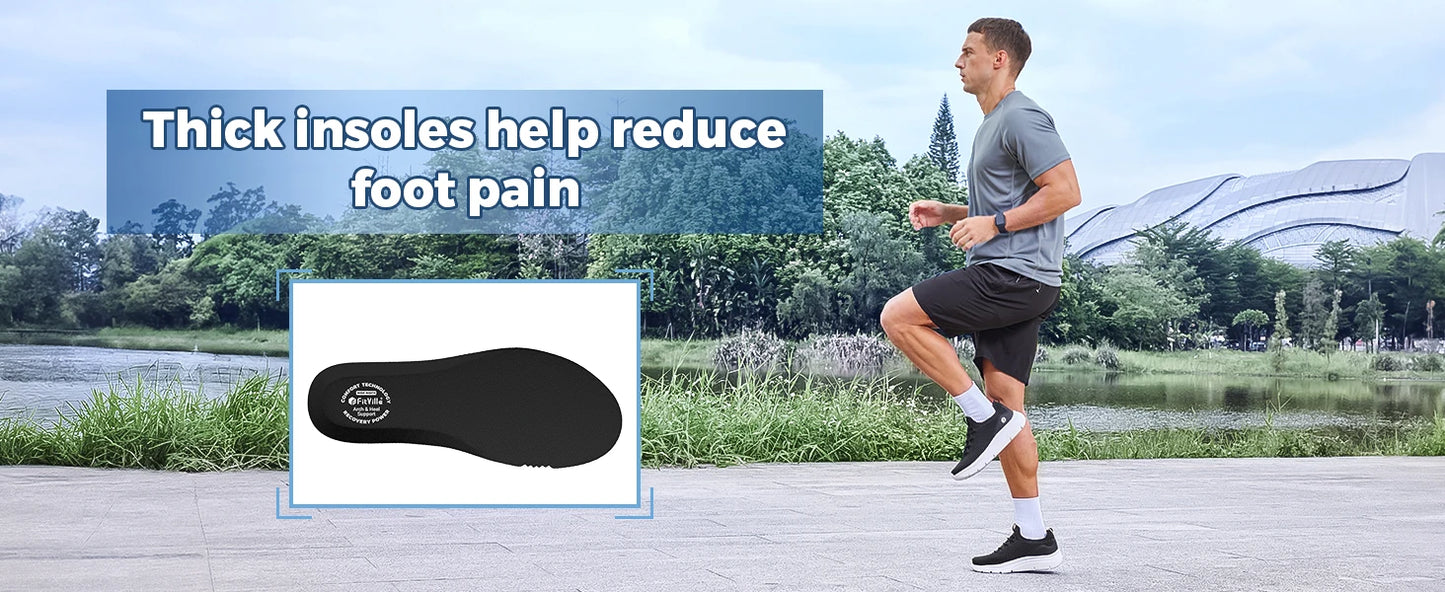 Men's Shoes Slip on Walking Sneakers Lightweight Wide Width for Flat Feet Plantar Fasciitis Heel Pain Relief