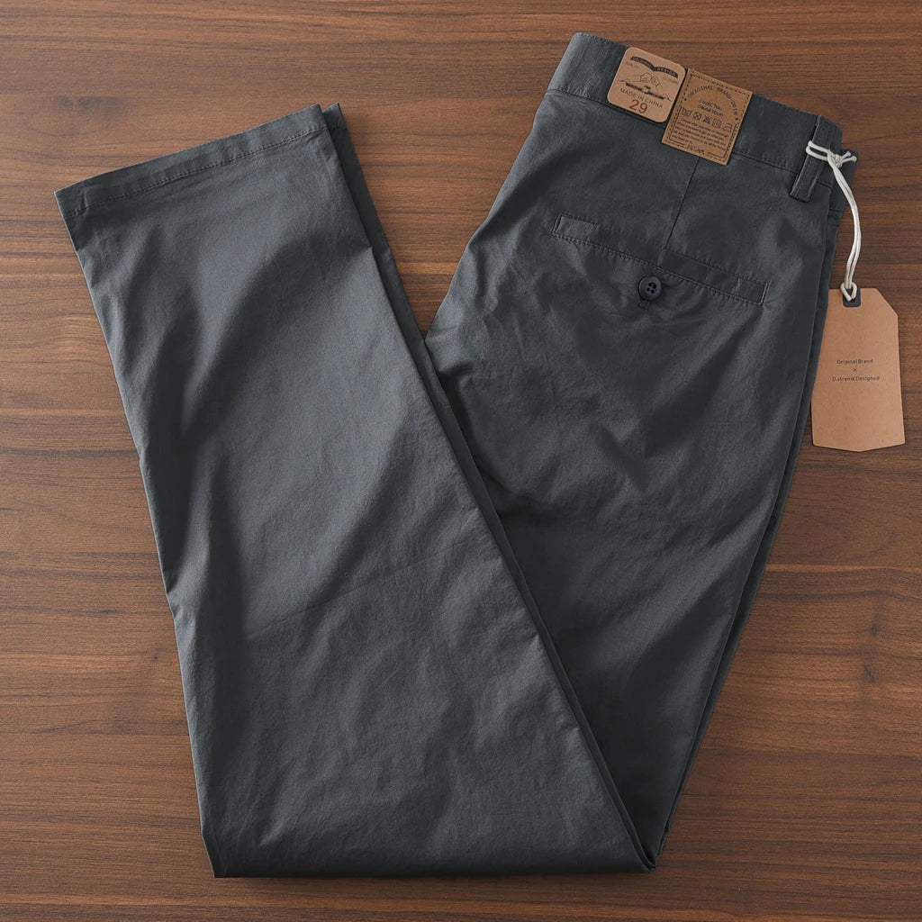 2025 Zomer Nieuwe Amerikaanse Retro Dunne Micro-Elastische Casual Broek Heren Eenvoudige 97% Katoenen Slim CHINO Business Rechte Broek