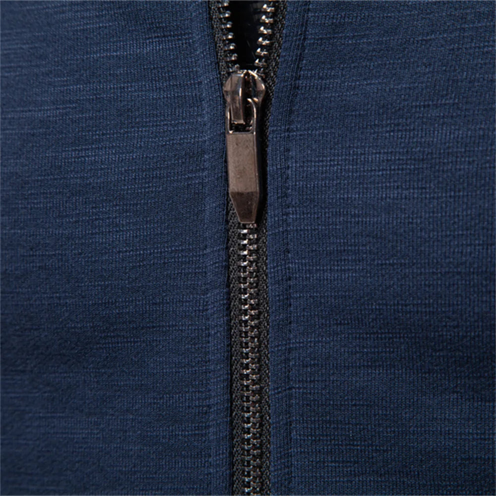 Men's Cotton Thicken And Warm Solid Colour Baseball  Jacket - High Quality Zipper Casual Sportswear Jacket Suitable For Autumn & Winter