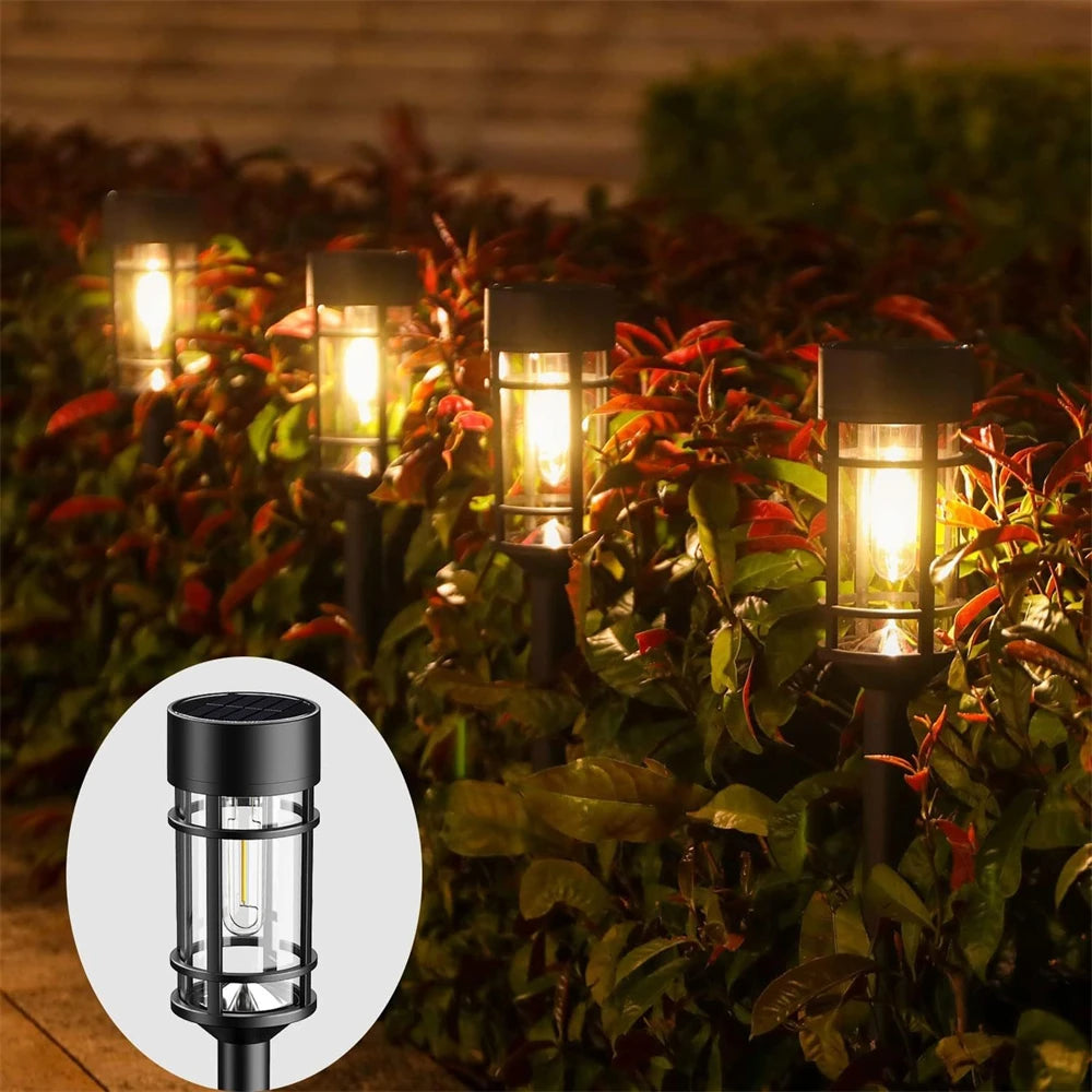 2 stuks waterdichte, op zonne-energie werkende padverlichting voor oprit, tuin, gazon, patio en decoratie.