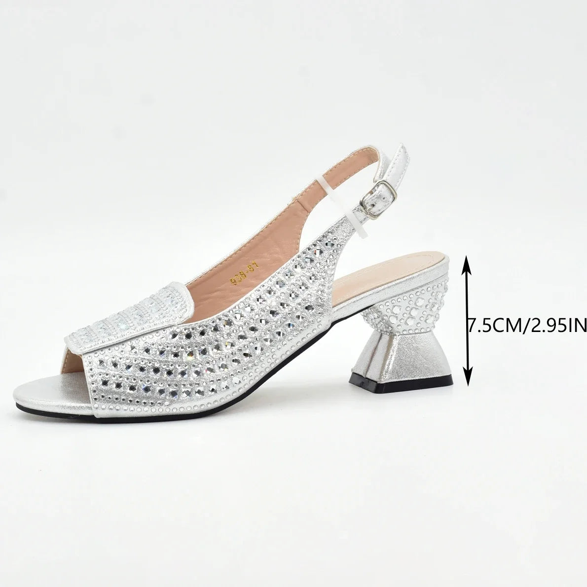 Italian Design Elegant Evening Shoes and Bag Set African Crystal Comfortable Shoes and Bag Commuter Women's Shoes