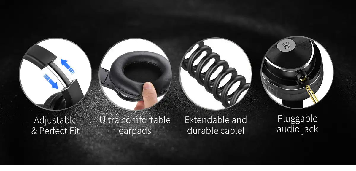 OneOdio Studio HIFI Closed Back Over Ear Wired Dual Jack Professional Studio Monitor Mixing Recording Headphones for Guitar PC