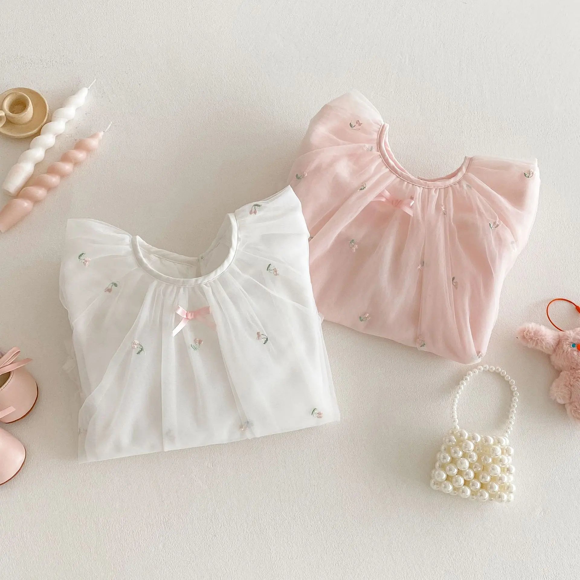 2025 Summer Girls' Clothing Baby Children's Exquisitely Embroidered Tulle Princess Dresses Kids Birthday Dress 0-5Y Girls