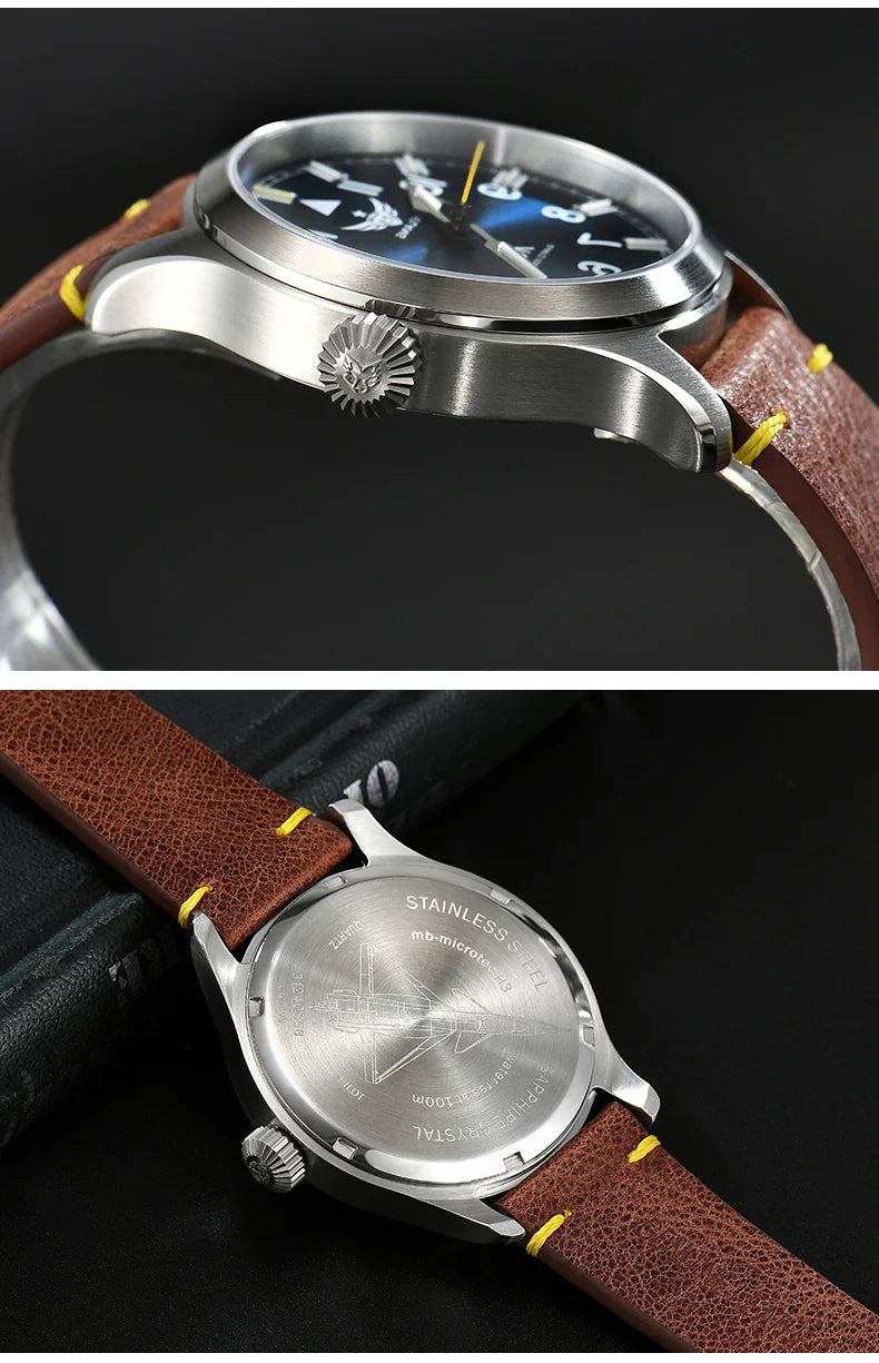 Yelang V1021 Men Quartz Watch 42mm Swiss Ronda Movement Luminous T100 100m Waterproof Men's Diving Watch 316L Stainless Sapphire