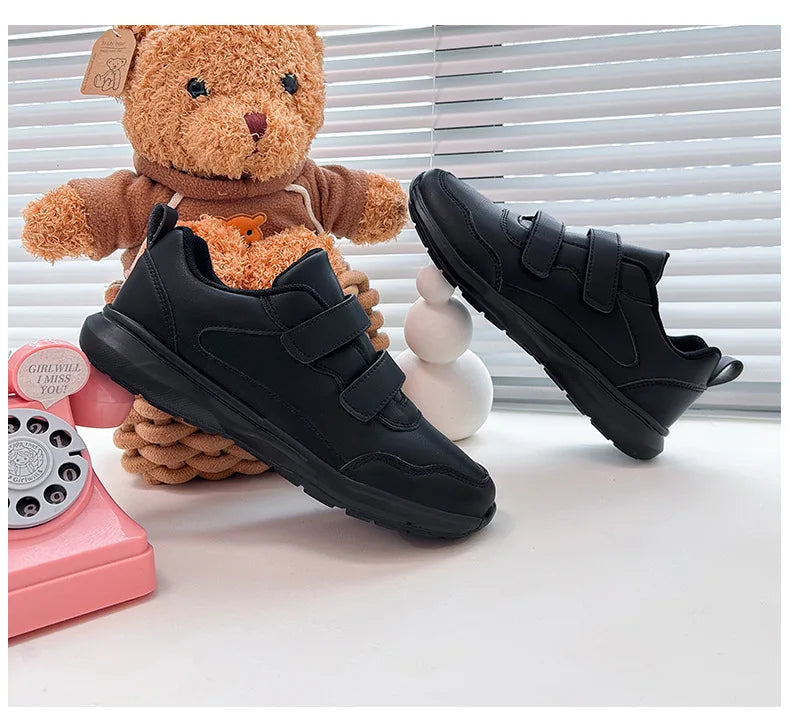 Studentensneakers Unisex Witte Schoenen Magic Buckles Lichtgewicht Koppelsschoenen voor Sport School Dans Hardlopen