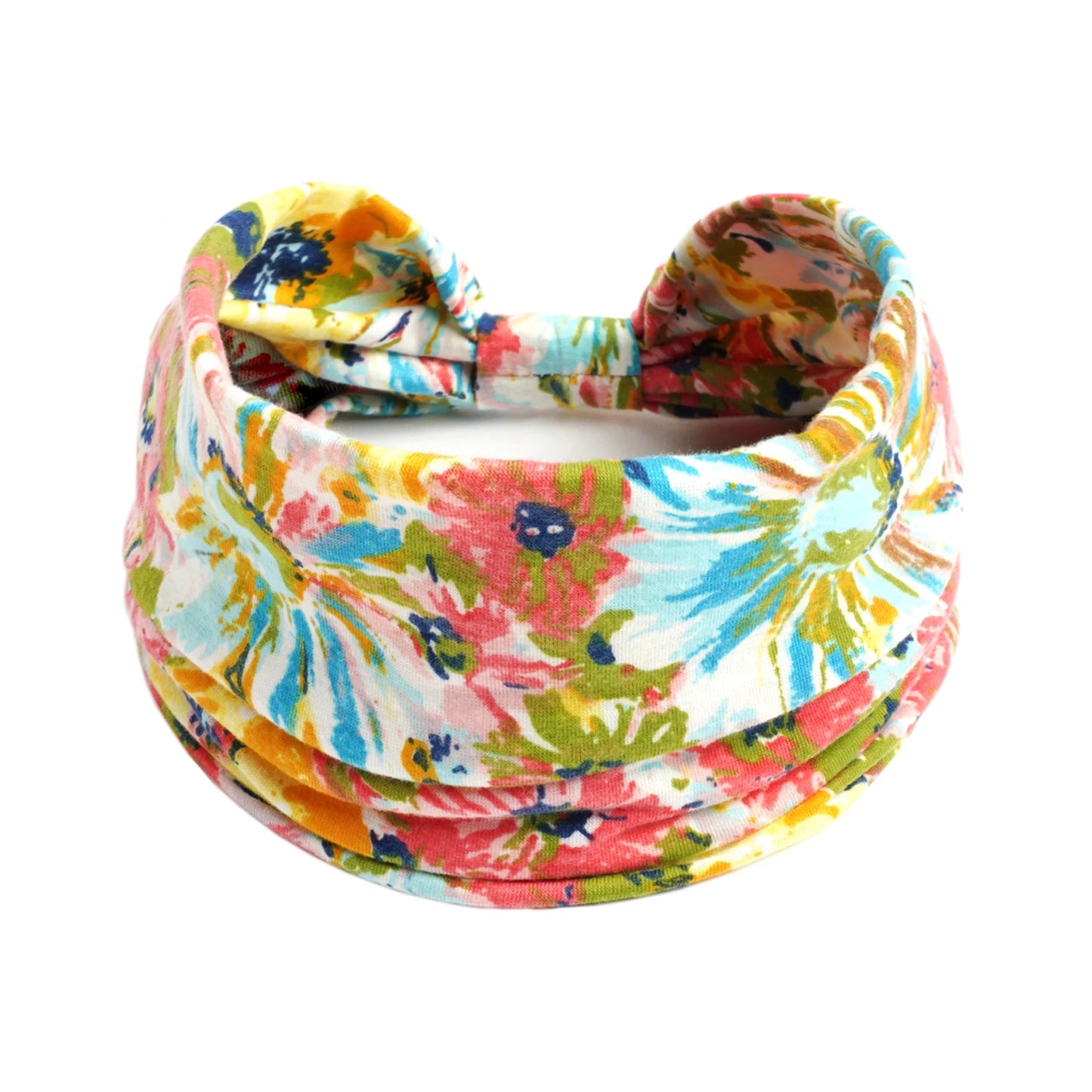 Bohol Headbands Women Wide Knotted Hairbands Elastic Turban Head Bands Non-Slip Floral Yoga Sports Sweatbands Workout Head Wraps