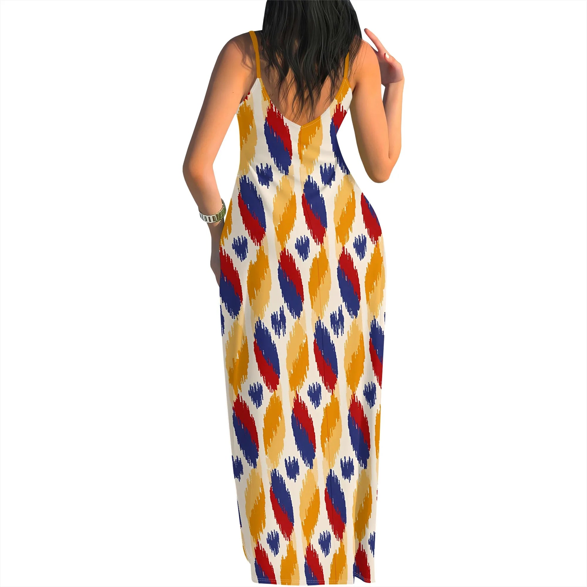 Tribal Print Sleeveless Maxi Dress for Women Summer Boho Bodycon Long Sundress Holiday Outfit