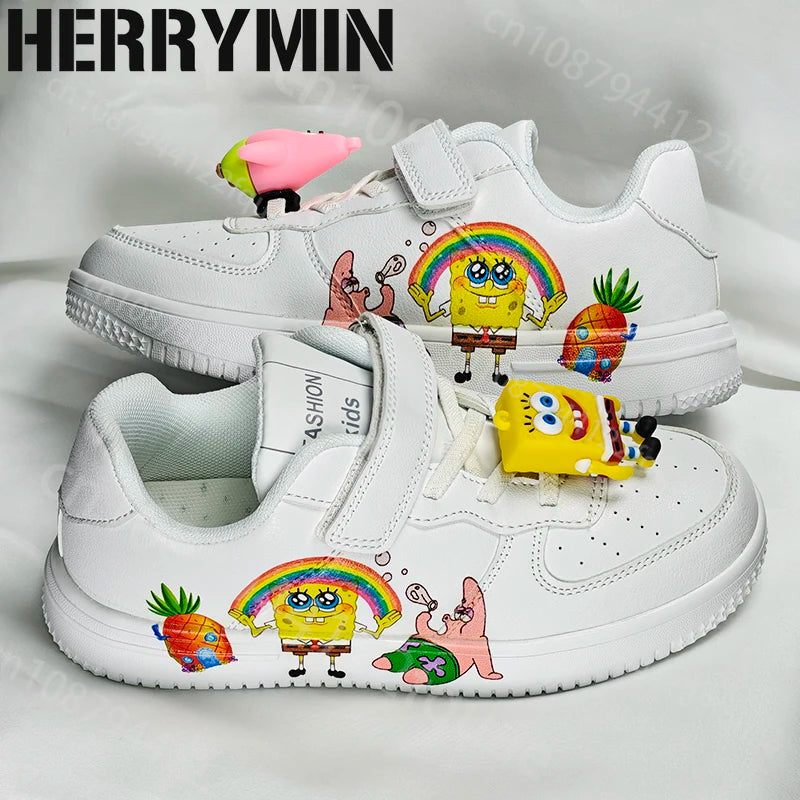 SpongeBob Gift Children Shoes Student Casual Kid Sneakers Girls Boys Running Fashion Sports Shoes Cute Christmas Birthday Gift