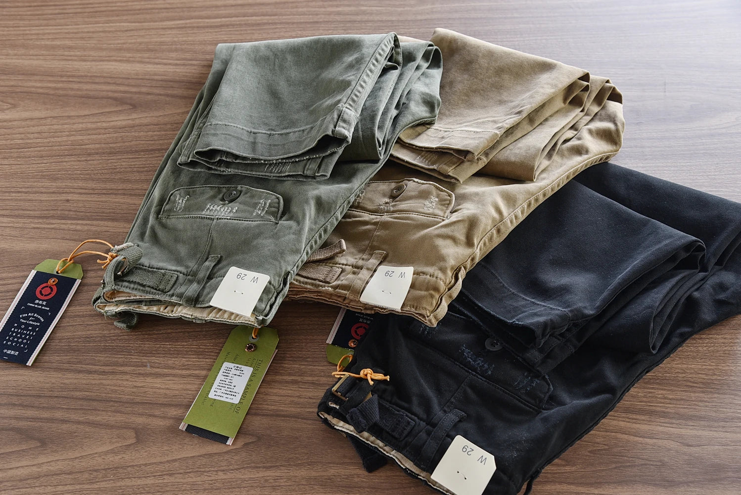 Herfst en winter Nieuwe Amerikaanse retro geweven twill zware cargobroek Heren eenvoudige 97% katoen gewassen casual rechte broek