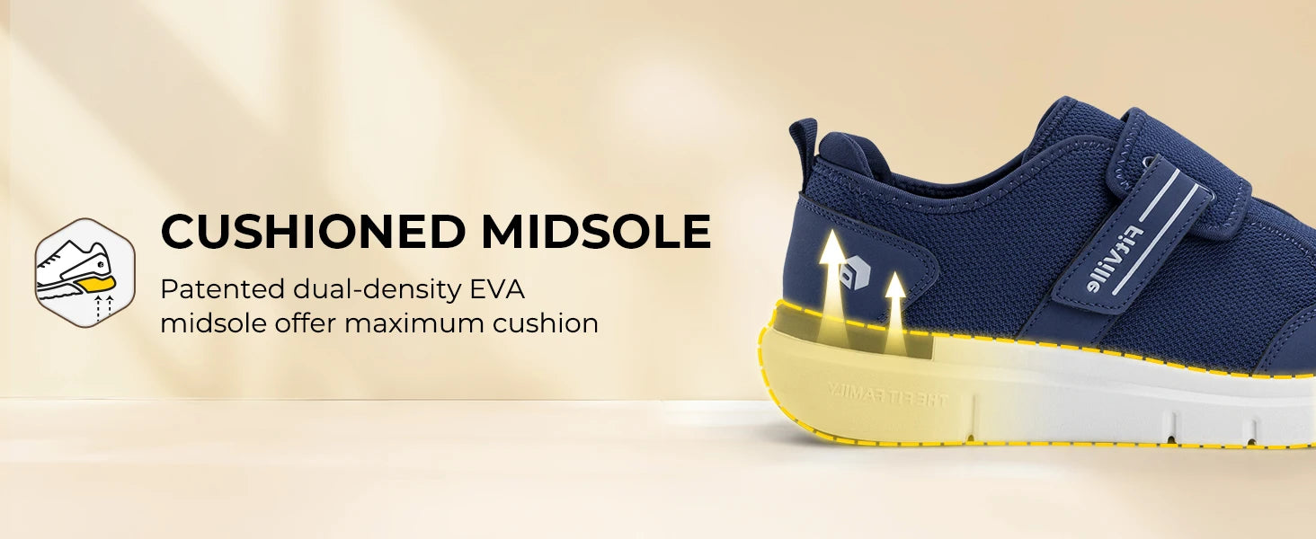 Diabetikerschuhe für Herren, extra breit, mit Klettverschluss, für ältere Menschen, zur Linderung von geschwollenen Füßen und Neuropathie