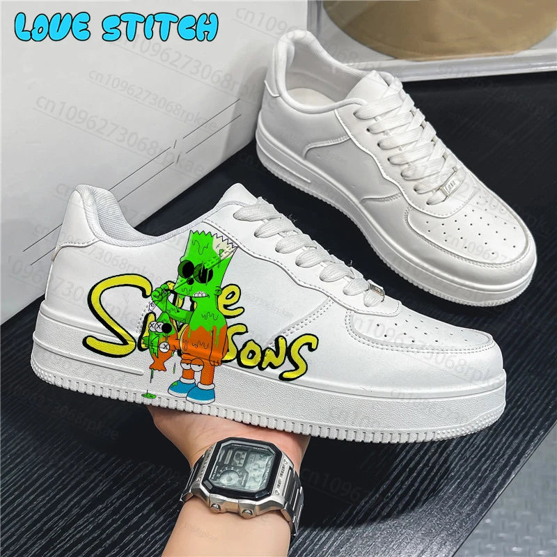 Simpson Dames Casual Schoenen Heren Platform Sneakers Mode Skateboardschoenen 3D Graffiti Student Casual Schoenen Cadeau