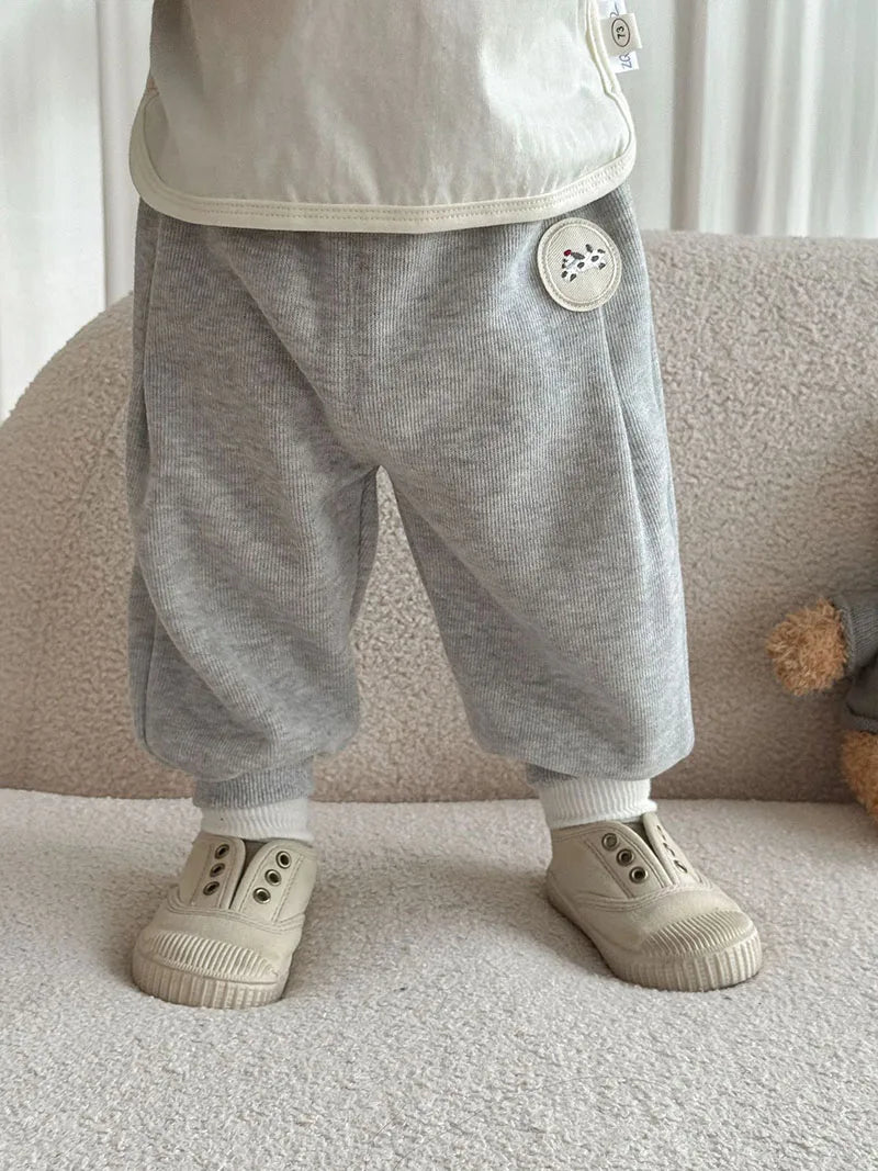 New Autumn Boys Girls Dog Baseball Uniform Cartoon Embroidered Pattern Kids Coat Fashion Children Clothes Pants 9M-5T Unisex