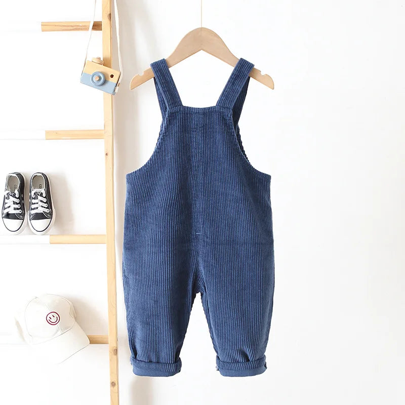 Baby Overalls Corduroy Jumpsuits Front Pocket Boys Girls Pants Kids Clothes For Children 0-3Y Unisex