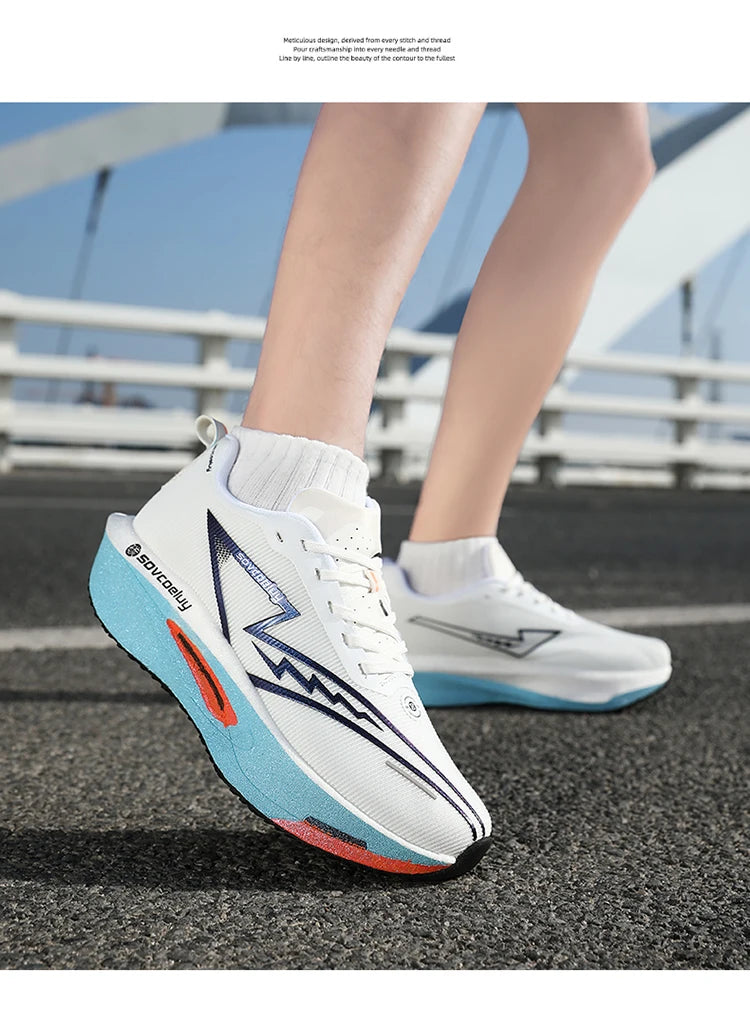 Carbon Plate Running Shoes – Lightweight Breathable Marathon Sneakers for Men & Women Non-Slip Athletic Sports Shoes