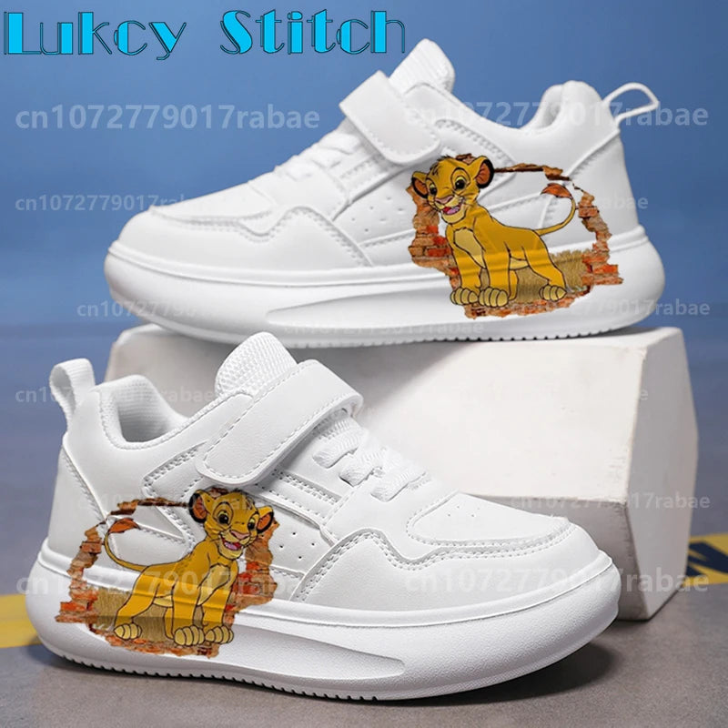 Lion King Fashion Girl Boy Shoes For Children Running Minnie Children Students Shoes Kids Casual Sports Board Sneakers Gift