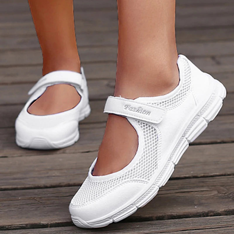 Sneakers For Women Breathable 2025 New Fashion Flat Soft Woman Vulcanize Shoes Mesh Fabric Women Shoes Female Footwear