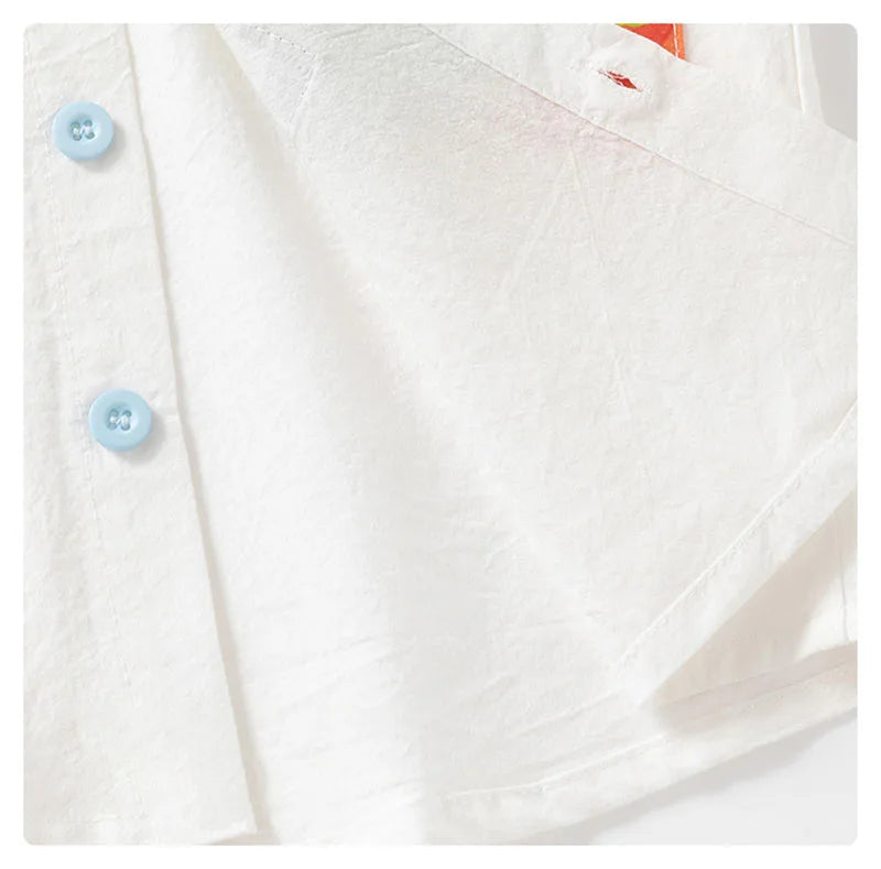 New Autumn Kids Shirt Girls Boys Cute Oil Painting Style Blouse Children Simplicity Long Sleeves Tops 2-6T Unisex