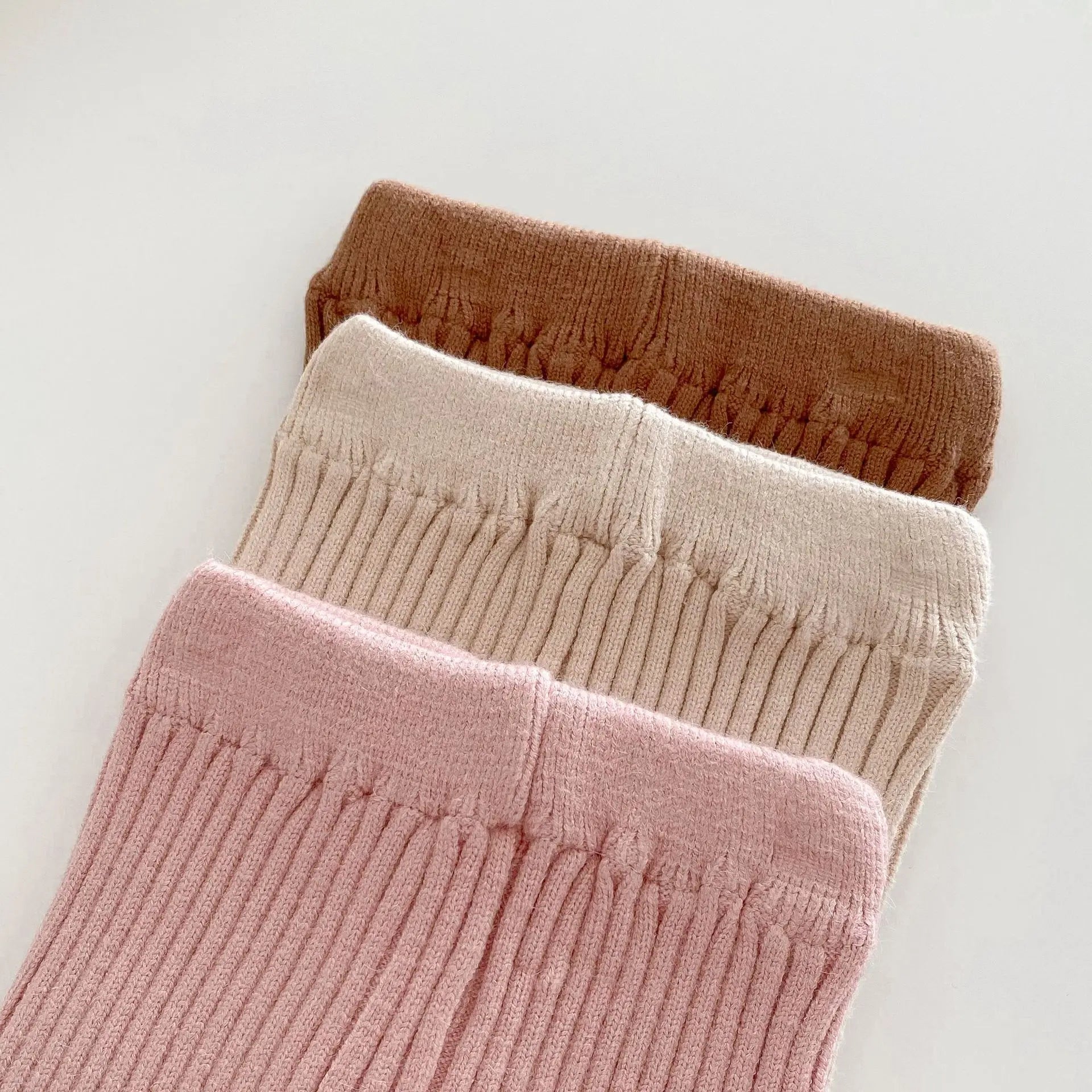 New Autumn Kids Knitted Leggings Girls Cute Cartoon Skinny Pants Children's Baby Pit Strip Trousers 0-5Y Girls