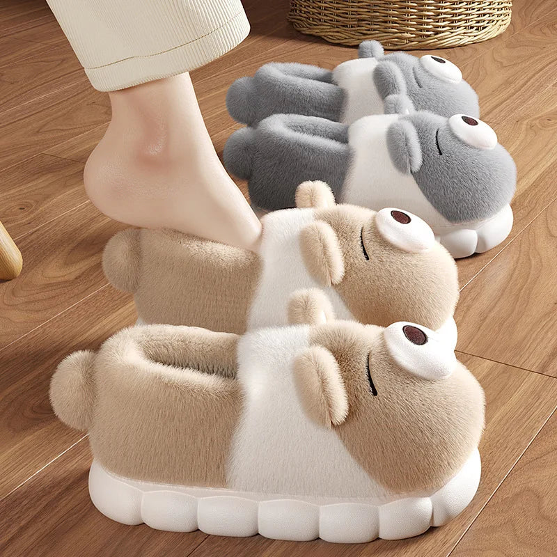 Unisex Slippers House Shoes Cartoon Children Winter Shoes Warm Anti-Slip Soft Bottom Shoes For Boys & Girls Size 36-45