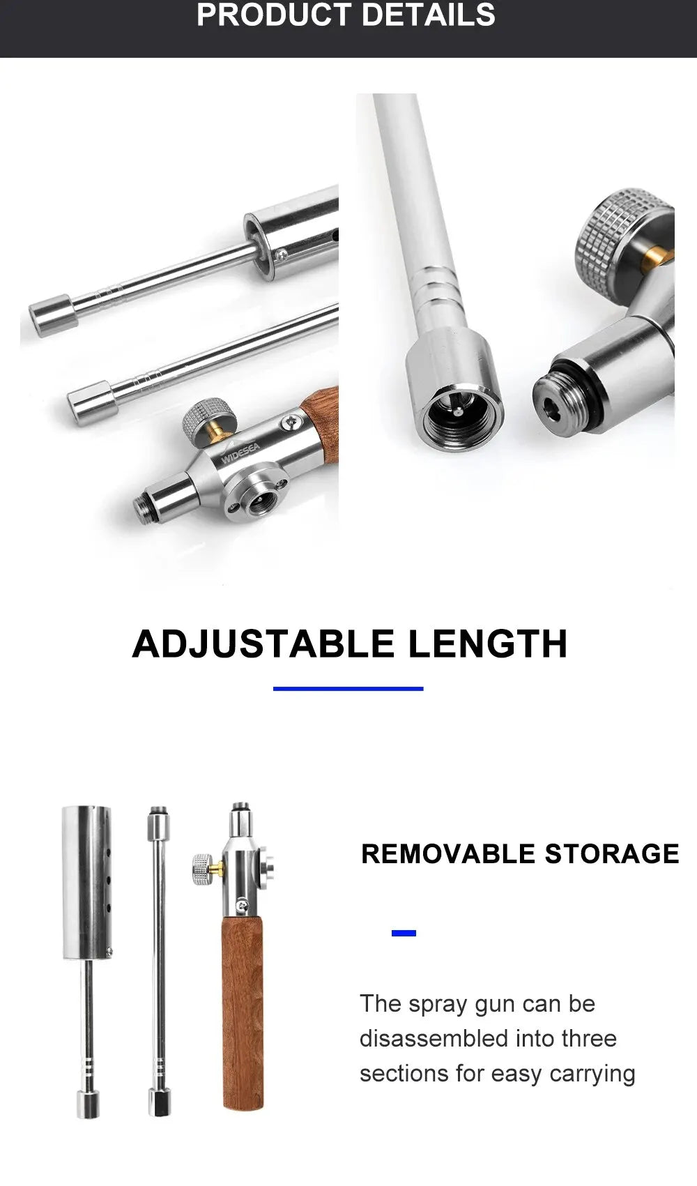 Camping Long Flame Igniter Outdoor Portable Wooden Handle Burner Picnic BBQ Gas Tank Spray Gun Removable Stove Toolkit