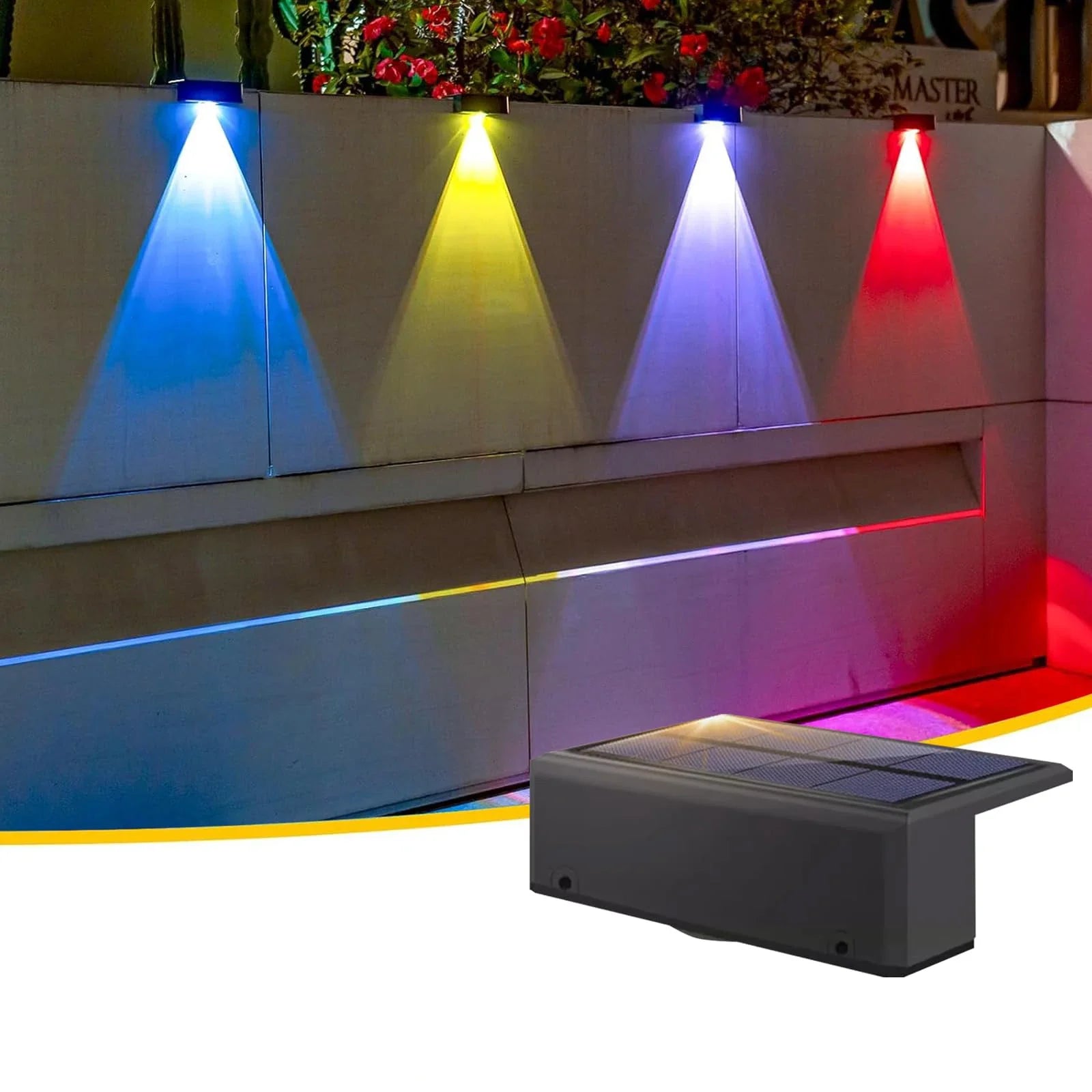 Solar Fence Light Outdoor RGB/Fixed Color Deck Light IP65 Waterproof Solar Outdoor Light for Garden Yard Railing Wall Step Patio