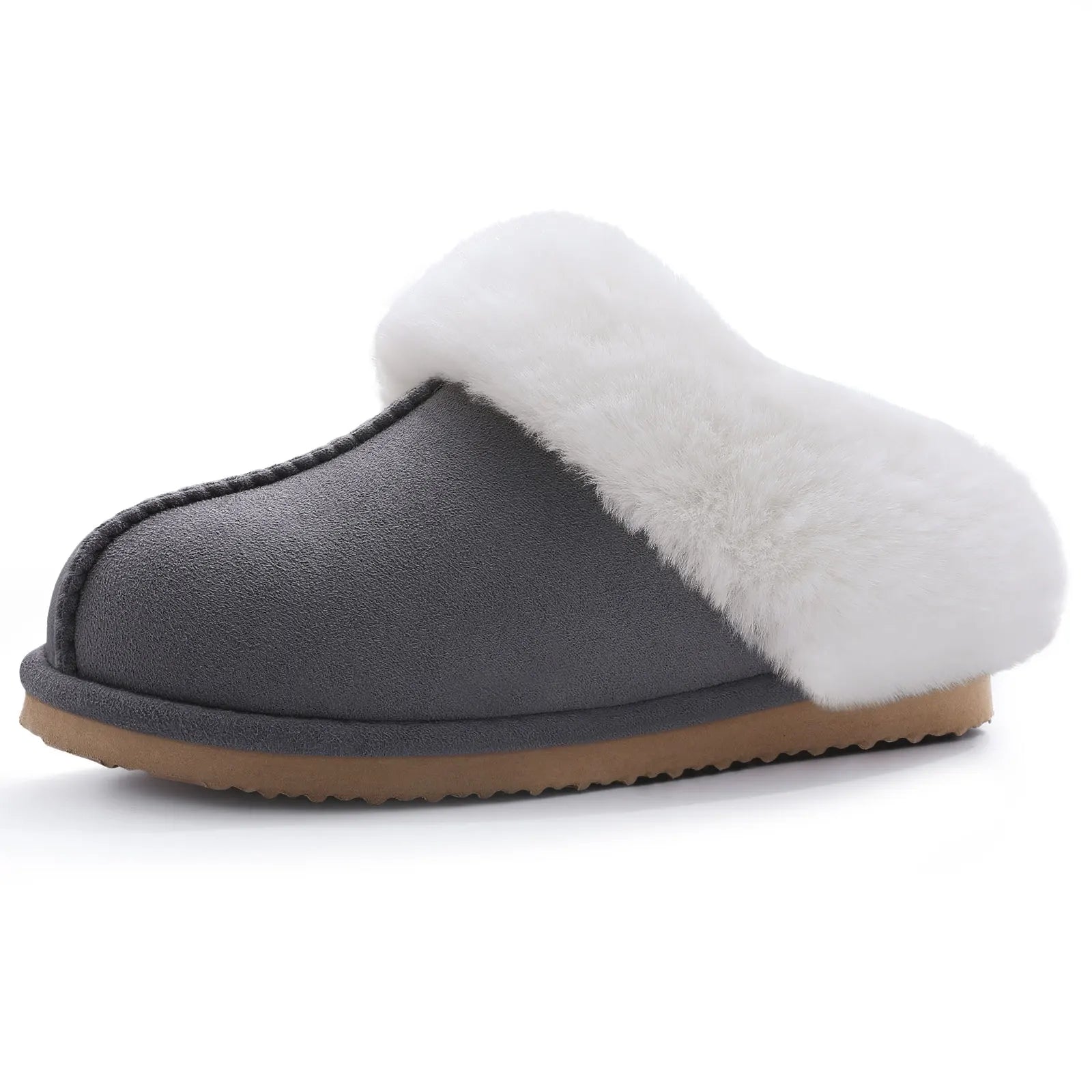 Women's Winter Warm Fluffy Faux Fur Suede Shoes For Indoor and Outdoor Use Fuzzy Slides Fur Slippers For Ladies