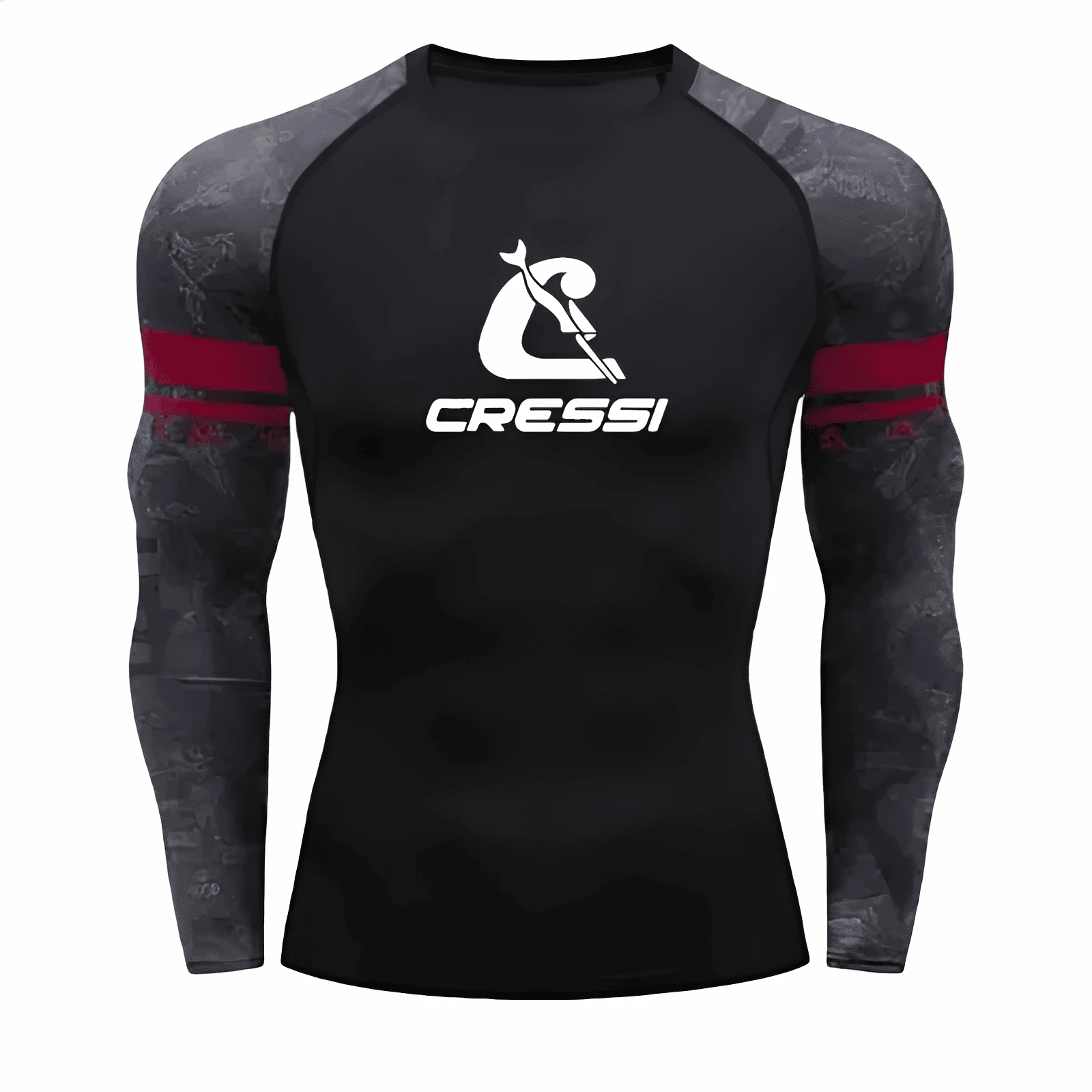 Men’s UPF 50+ Long Sleeve Rash Guard – Quick-Dry Breathable Surf & Swim Shirt for Water Sports & Gym Training