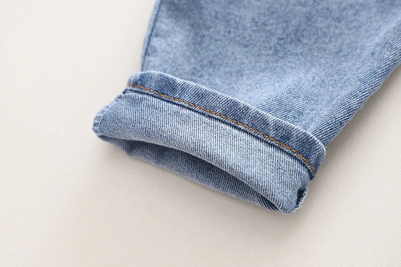 New Spring Kids Clothes Set Girls Cute Flower Blouse + Denim Overalls Children 2PCS Outwear 12-36m 4-6Y Girls