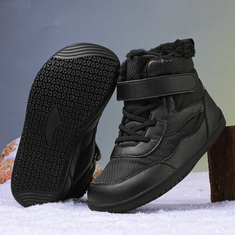 Kinderen brede neus blotevoeten sneeuwlaarzen comfortabele warme stijlvolle winter minimalistische sneakers voor jongens en meisjes, perfect voor peuters tot grote kinderen