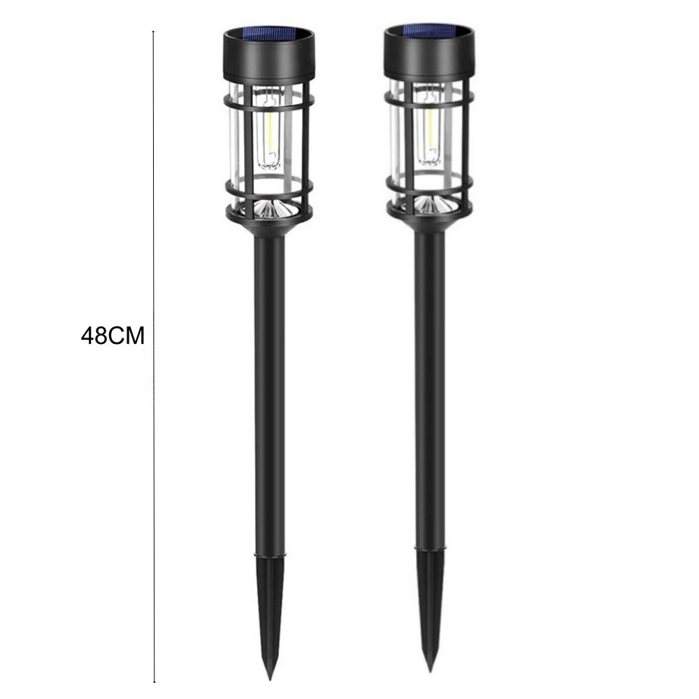 2 stuks waterdichte, op zonne-energie werkende padverlichting voor oprit, tuin, gazon, patio en decoratie.