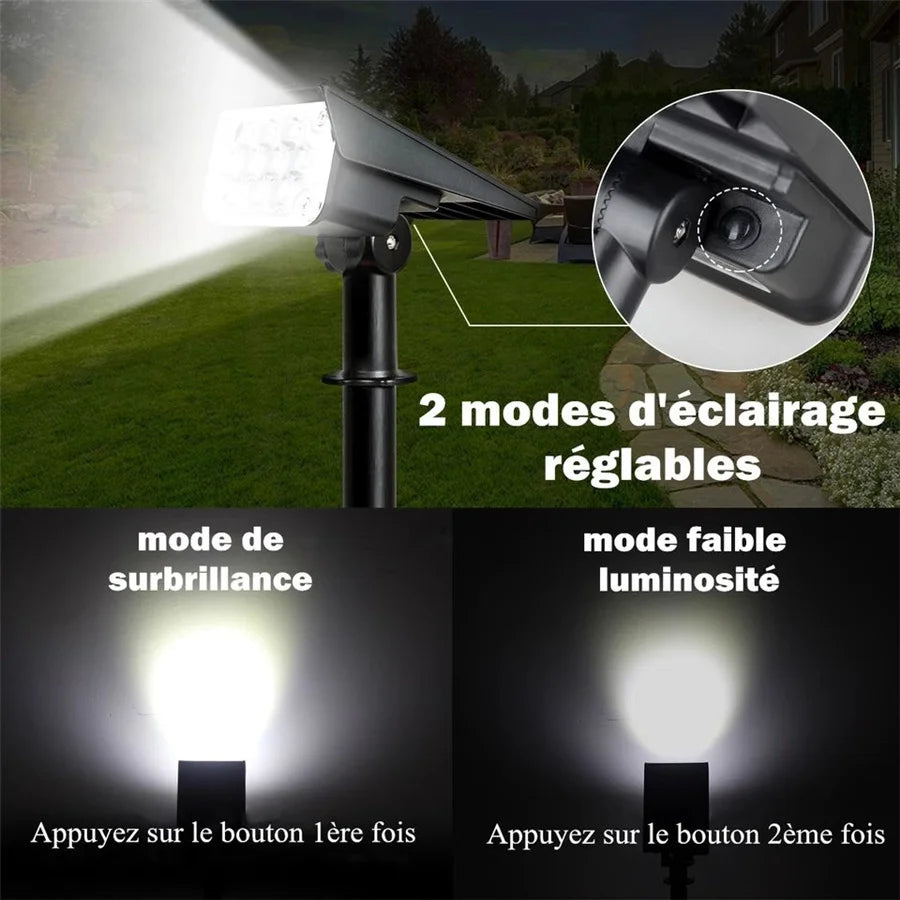New 2 In 1 Solar Garden Light Adjustable Outdoor Wall Lamps Waterproof Super Bright Spotlights RGB Solar Landscape Lawn Lamps