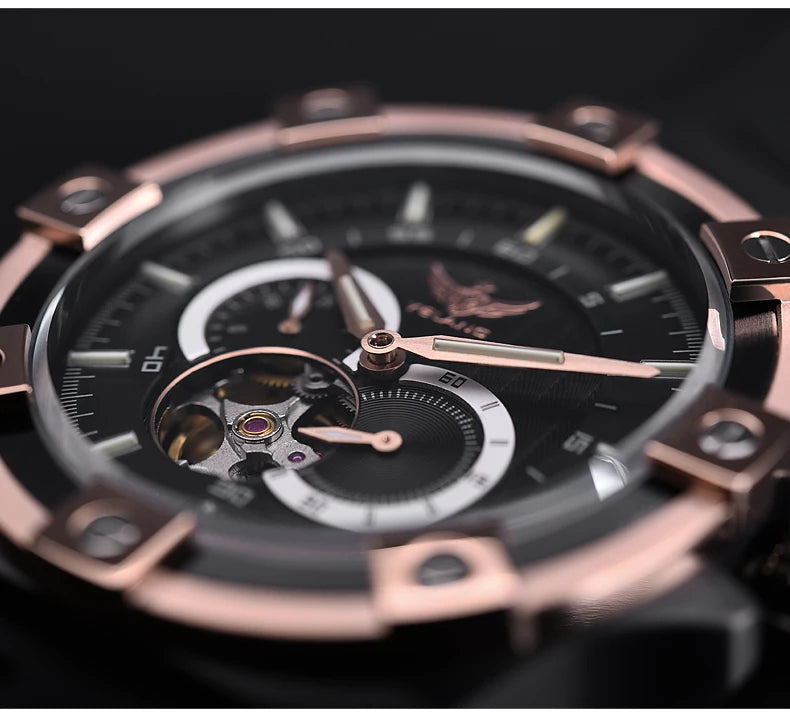 Yelang V1024 Men's 44mm Automatic Mechanical Watch Luminous 100m Water Resistant Japan Miyota 82S7 Movement Stainless Steel Band