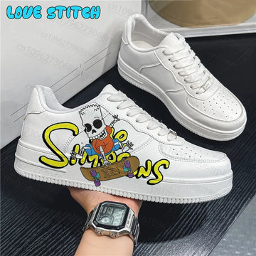 Simpson Dames Casual Schoenen Heren Platform Sneakers Mode Skateboardschoenen 3D Graffiti Student Casual Schoenen Cadeau