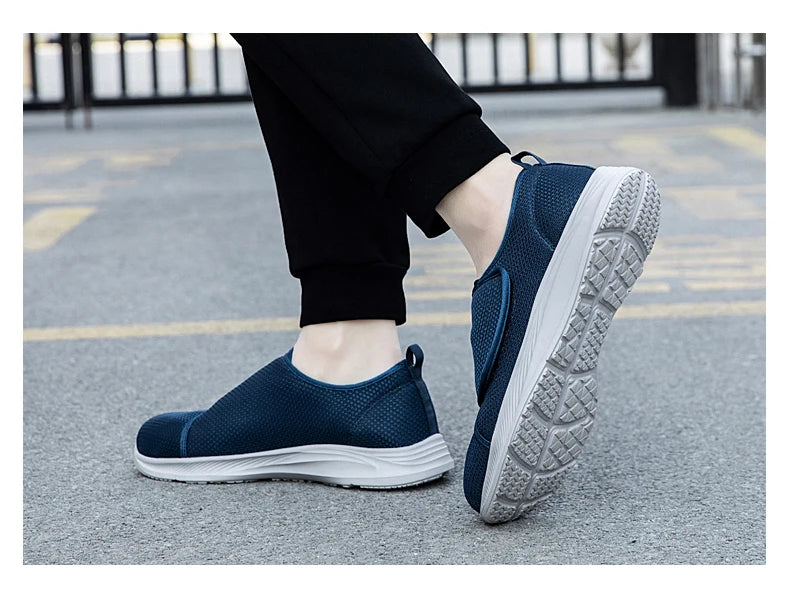 Unisex orthopedische wandelschoenen voor diabetici, voor brede voeten, gezwollen voeten, duimeversie, zacht en comfortabel