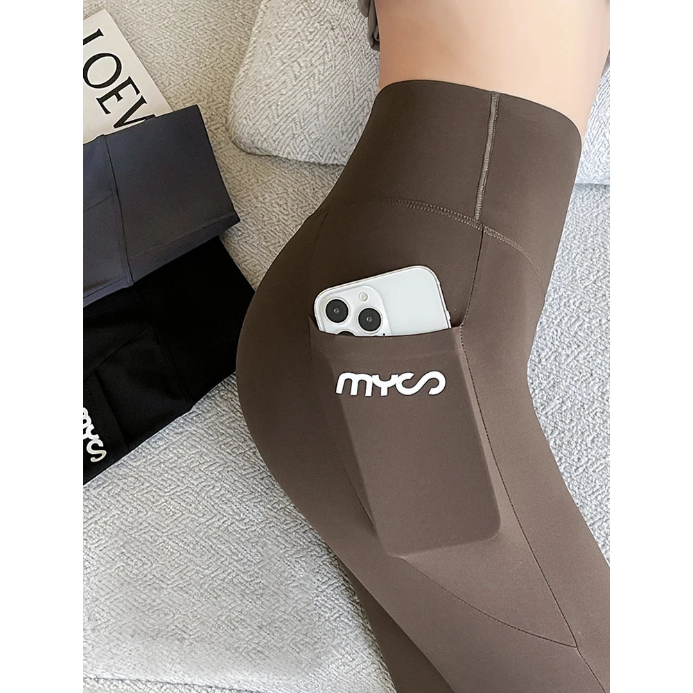 Autumn Winter Women's Leggings High Waist Letter Print Butt Lift Athletic Fitting Slim Basics Pants