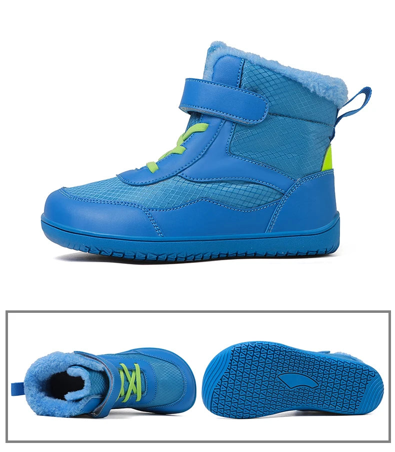Kinderen brede neus blotevoeten sneeuwlaarzen comfortabele warme stijlvolle winter minimalistische sneakers voor jongens en meisjes, perfect voor peuters tot grote kinderen